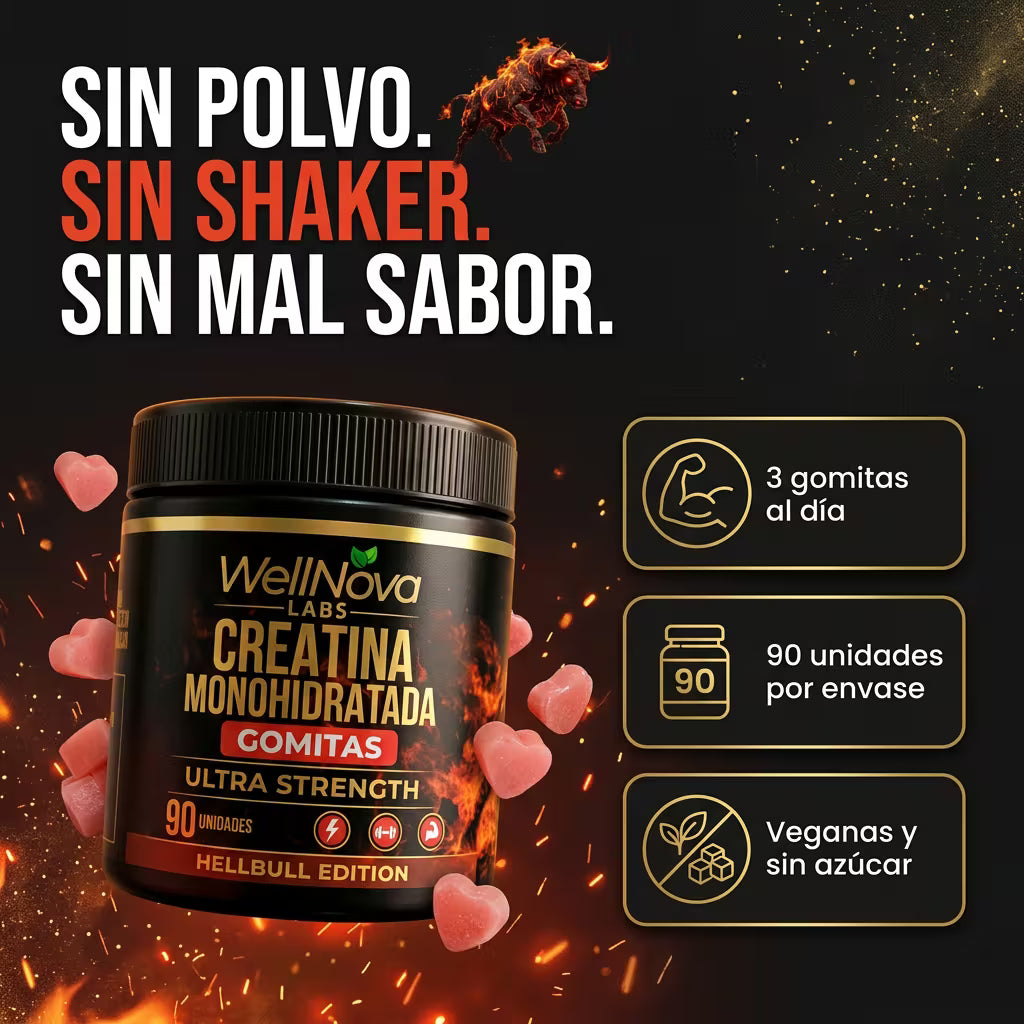 Creatina Gomitas: sin polvo, sin shaker