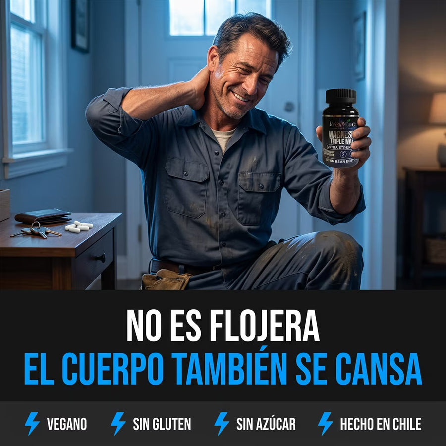 Magnesio Triple Max: vegano, sin gluten, sin azúcar