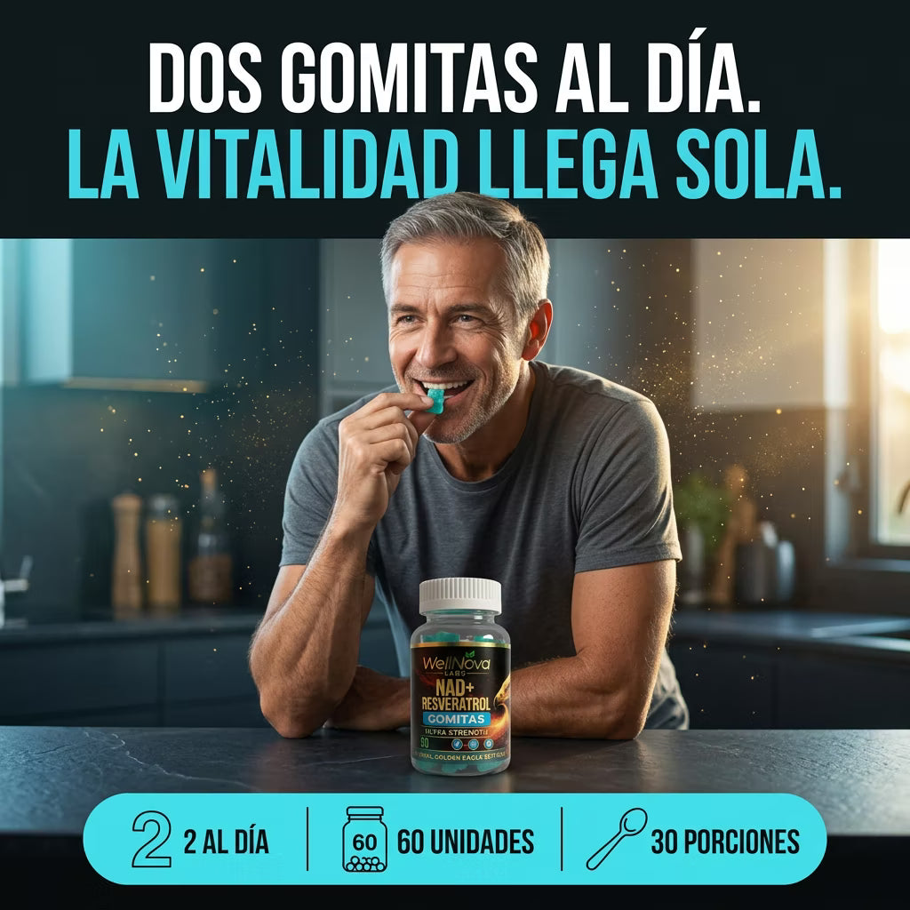 NAD+ Resveratrol Gomitas: dos gomitas al día