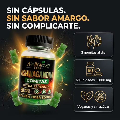 Ashwagandha Gomitas: sin cápsulas, sin sabor amargo