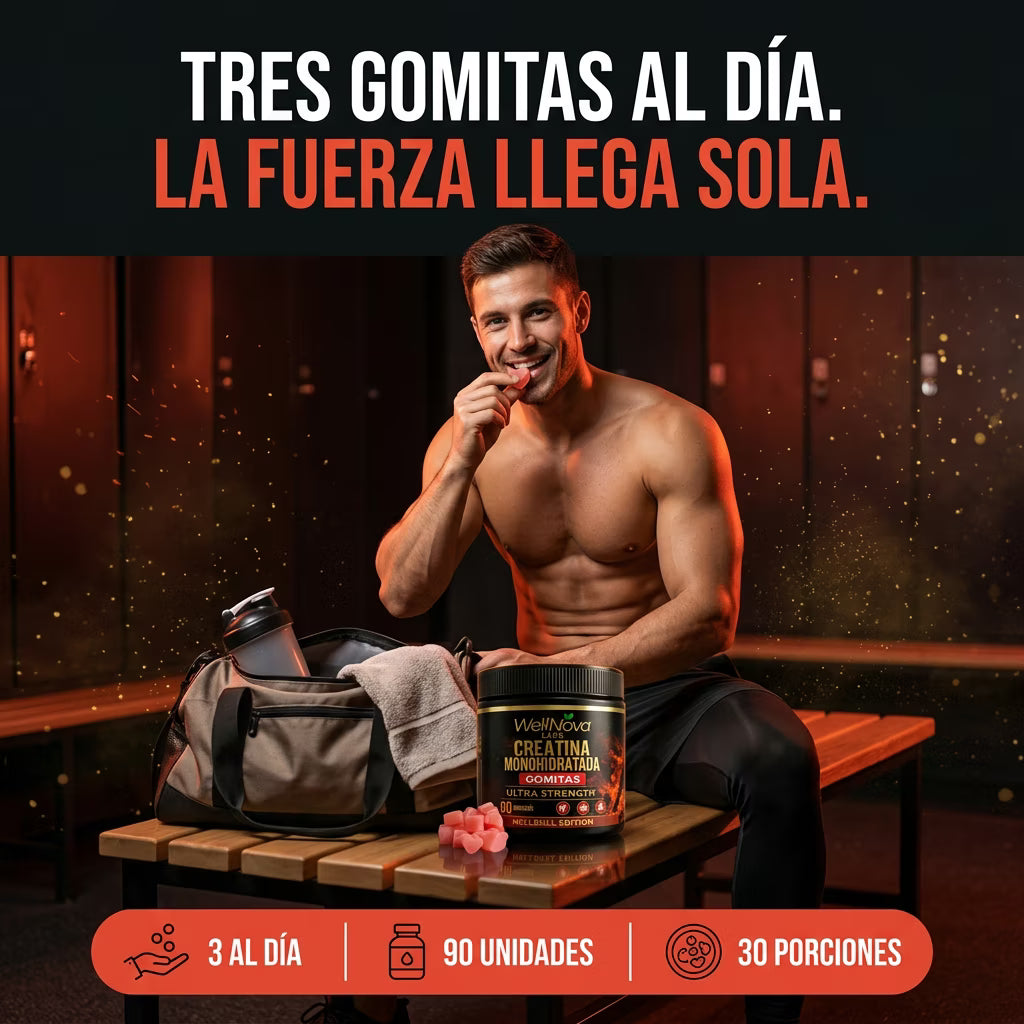 Creatina Gomitas: tres gomitas al día