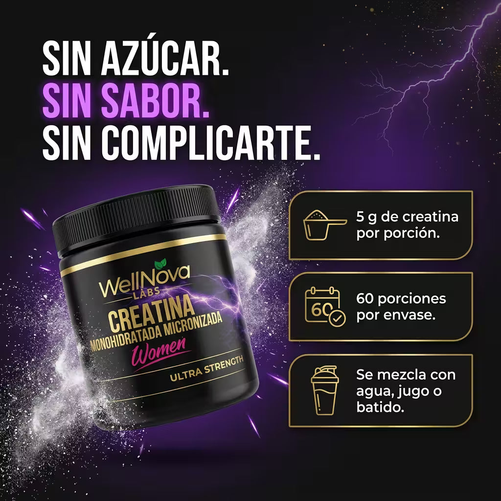 Creatina Women: sin azúcar, sin sabor