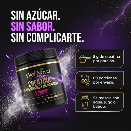 Creatina Women: sin azúcar, sin sabor