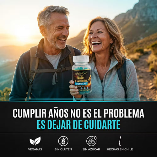 NAD+ Resveratrol Gomitas: veganas, sin gluten, sin azúcar
