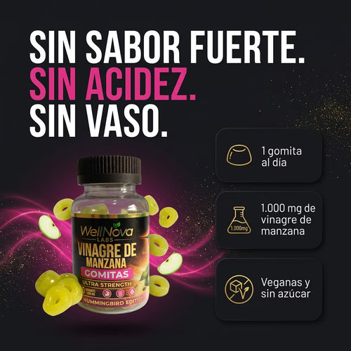 Vinagre de Manzana Gomitas: sin sabor fuerte, sin acidez