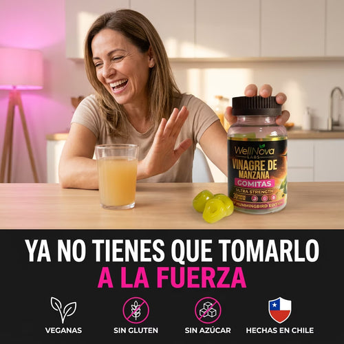Vinagre de Manzana Gomitas: veganas, sin gluten, sin azúcar